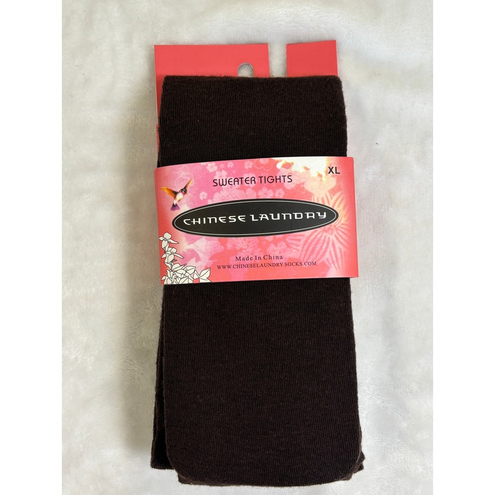 Chinese Laundry Brown Sweater Tights XL Style 2416 Opaque Knit‎ Legwear New